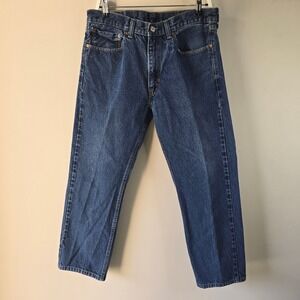 Levi Strauss 505 Mens Jeans Blue Denim Straight Fit Size 35x30 (Actual 34x29)